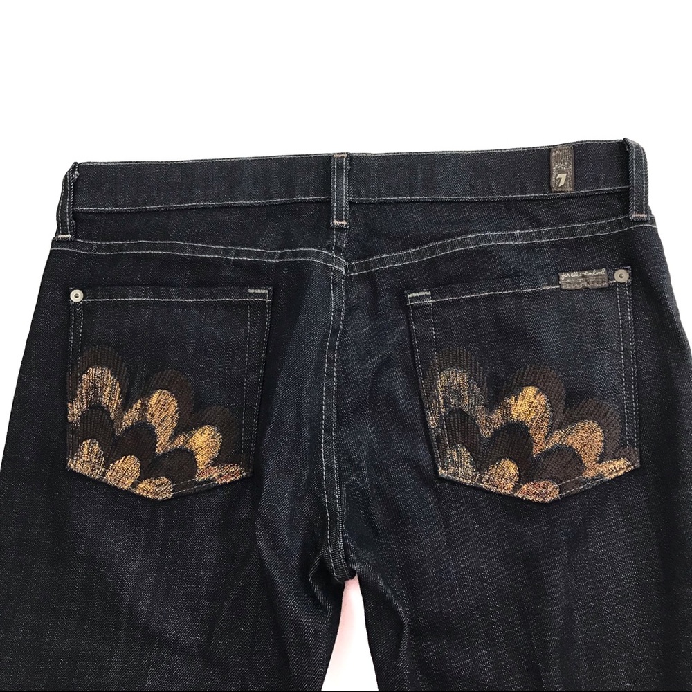 7FAM Peacock Midnight Mercer Bootcut Jeans Sz 30